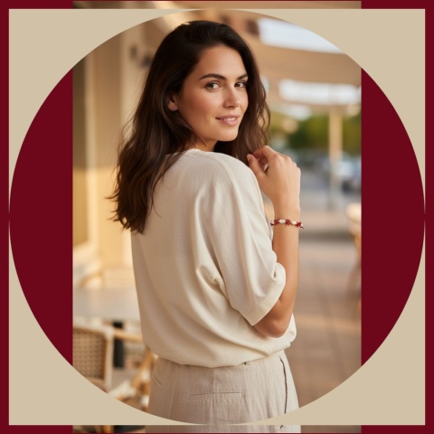 Bransoletka perła i koral