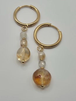 Kolczyki podłużne z cytrynu