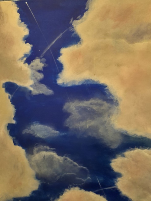 "Spacer w chmurach" 100x70