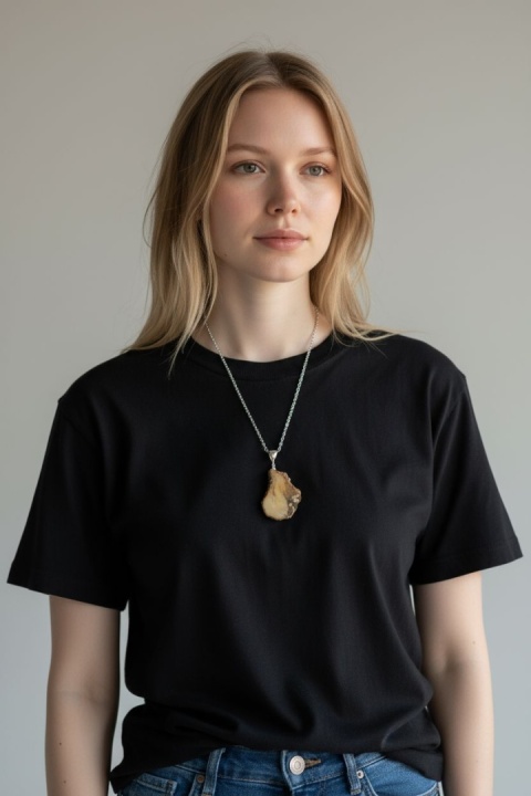 Zawieszka plaster bursztynu jasna