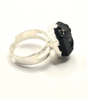 Efektowny pierścionek z naturalnym czarnym turmalinem